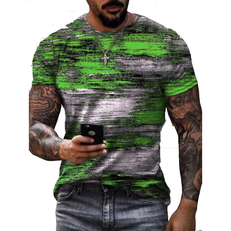 Summer Graffiti 3D Print Men's T Shirts Streetwear Polyester Crew Neck Short Sleeved Tops Casual Loose T-Shirts Men Clothing 6XL 1