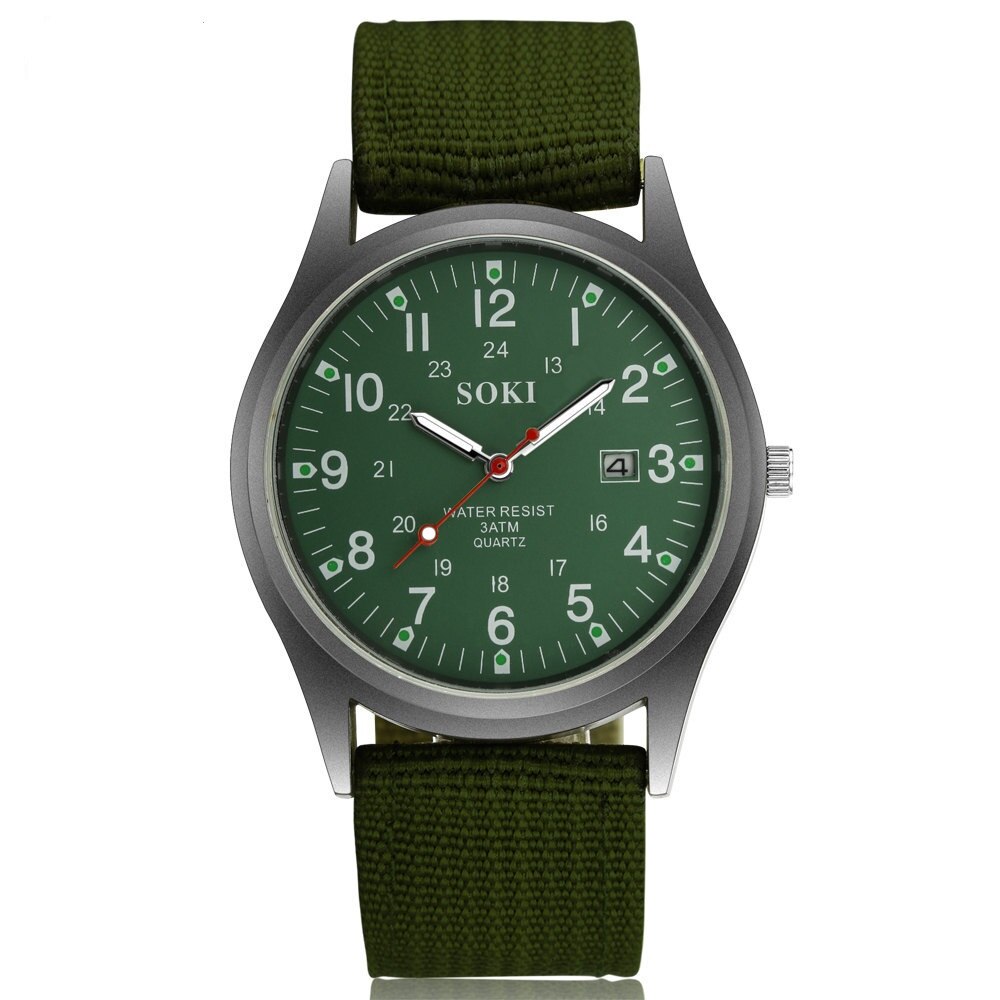 Military Watch for Men Top Quality Luxury Brand Quartz Mens Watches Luminous Canvas Band Relogio Masculino Fashion Male Clock