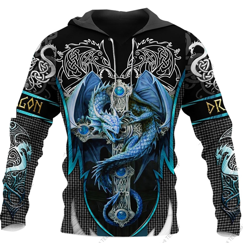 Men Hoodies Classic 3D Printed Medieval Clothes Knights Templar Harajuku Trend Fleece Sweatshirts Casual Hooded Jacket Clothing 1
