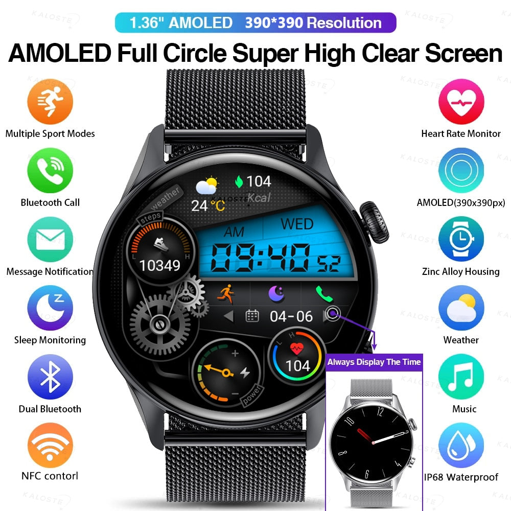 Xiaomi 2022 NFC Smart Watch Men AMOLED 390*390 HD Screen Always Display Bluetooth Call Women IP68 Waterproof Smartwatch With Box
