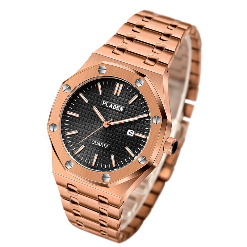 PLADEN Luxury Watch For Men Top Brand Business Stainess Steel Quartz Watches Fashion Classic Waterproof Male Clock Dropshipping