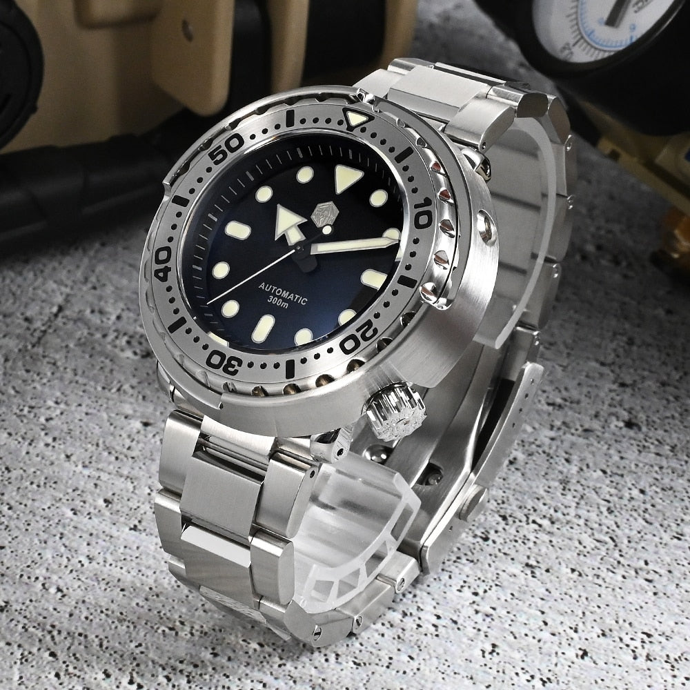 San Martin New 47mm Tuna Diver Watch Men Watches Automatic NH36 Mechanical Stainless Steel Wristwatch Sapphire Mirror 30Bar часы