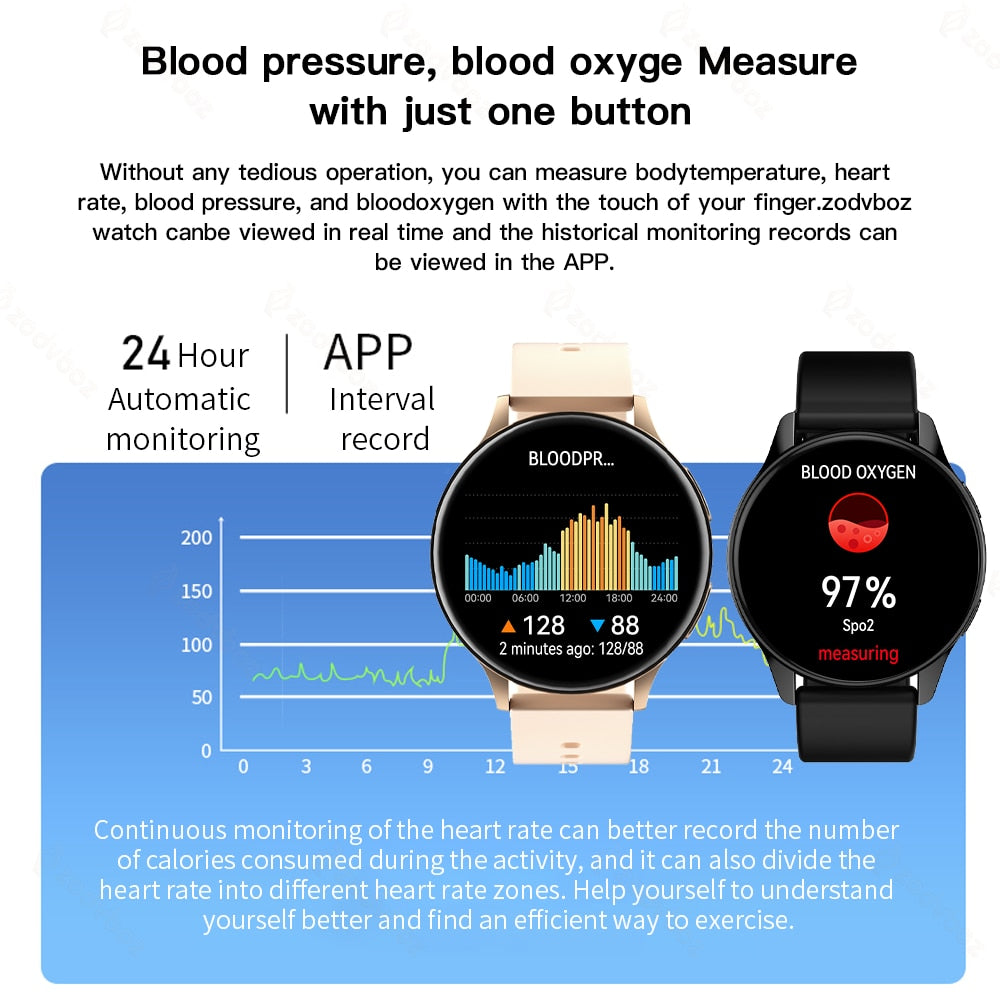 New Smart Watch Women Full Touch Screen Sports Fitness IP67 Waterproof Bluetooth Call Watch For Android IOS Smartwatch Women Men