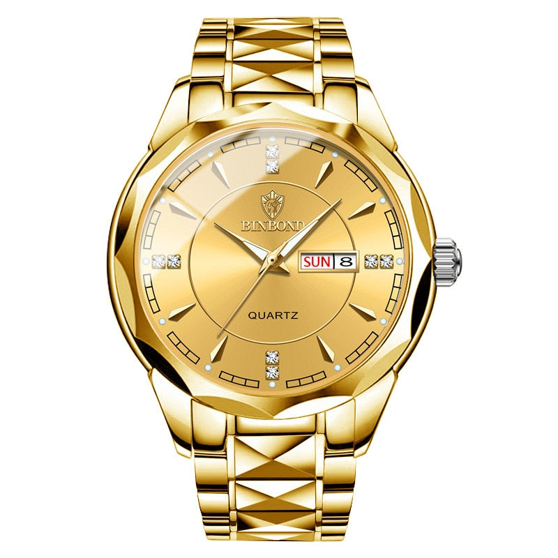 Fashion Luxury Gold Watch Men 2022 New Military Sport Quartz Wristwatch Calendar Casual Clock Stainless Steel Wateproof Watches