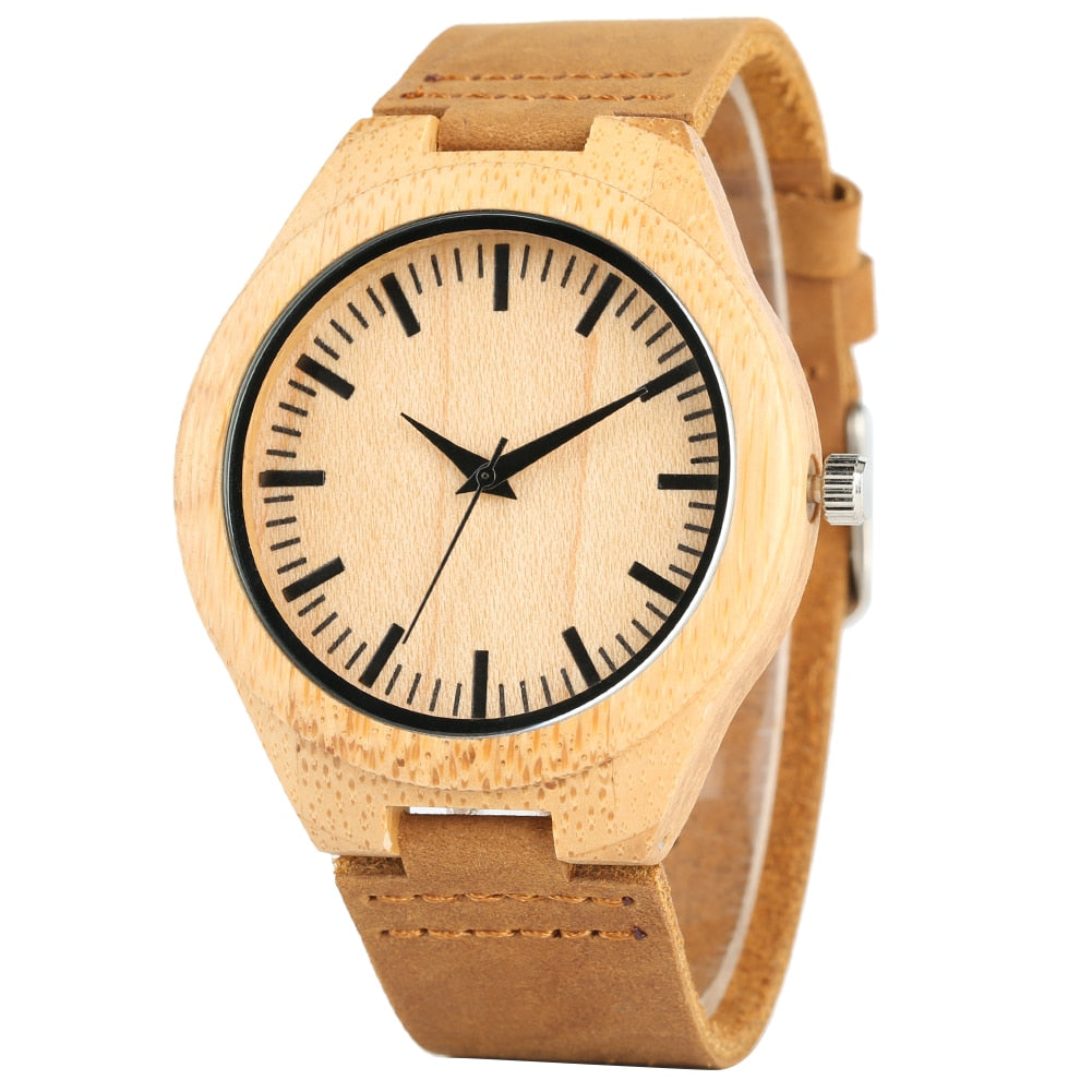 YISUYA Nature Wood Bamboo Watch Men Handmade Full Wooden Creative Women Watches New Fashion Quartz Digital Clock Christmas Gift