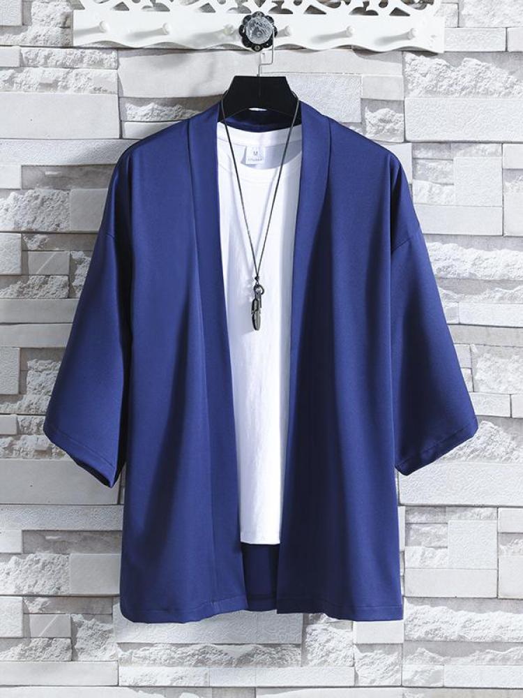 Japanese Men Cardigan Kimono Traditional Japanese Samurai Clothing Streetwear Yukata Male Shirt Haori Mens Kimono Shirt 4XL 5XL