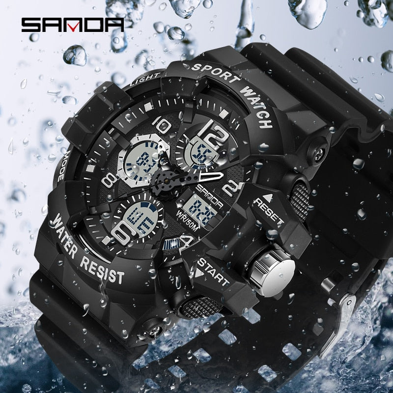 SANDA Brand G- Style Military Watch Men Digital Shock Sports Watches For Man Waterproof Electronic Wristwatch Mens 2022 Relogios