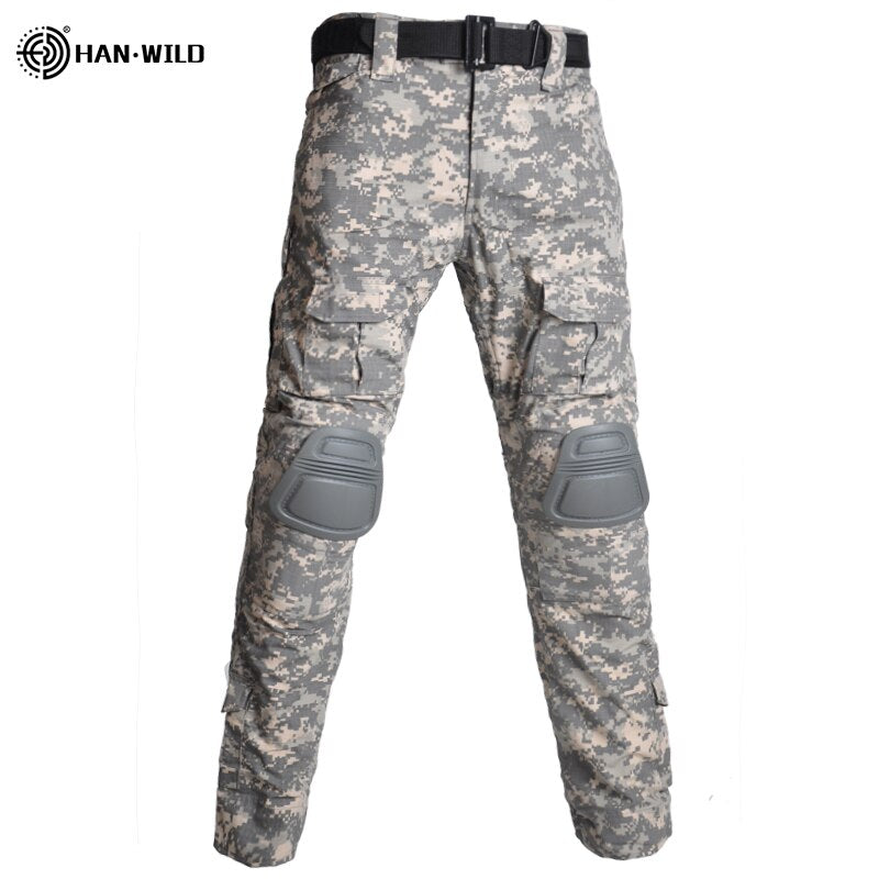 Tactical Combat Camouflage Outdoor Airsoft Paintball Clothing Military Shooting UniformShirts Cargo Pants Elbow Knee Pads Suits 1