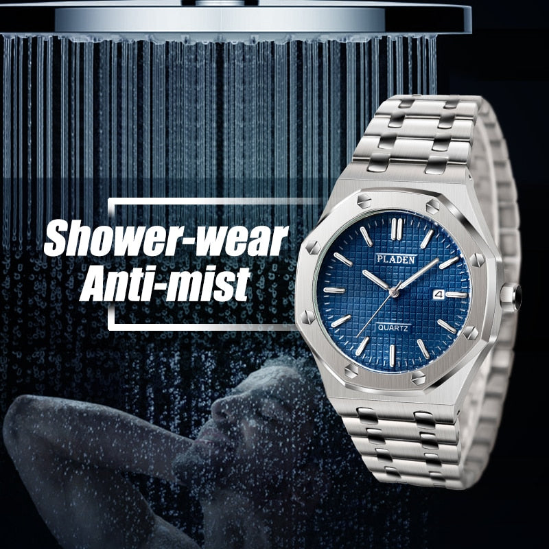 PLADEN Luxury Watch For Men Top Brand Business Stainess Steel Quartz Watches Fashion Classic Waterproof Male Clock Dropshipping