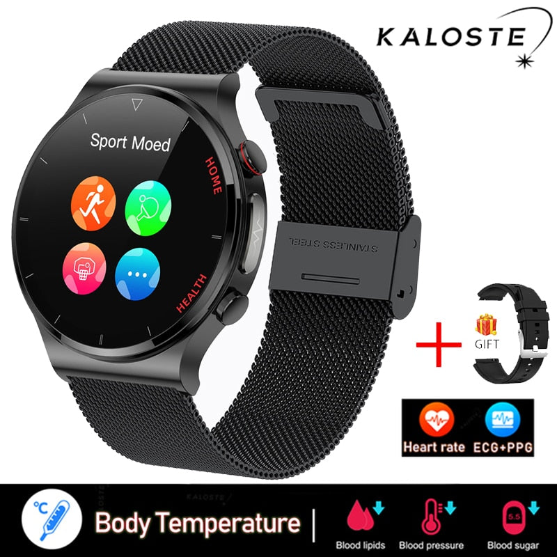 New Laser Treatment Three High Smart Watch Men ECG PPG Heart Rate Blood Pressure Health Tracker Smart Watch For Huawei Xiaomi