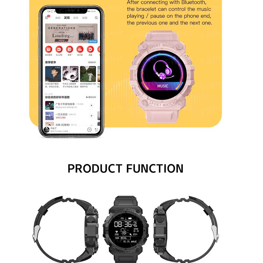 FD68S Smart Watch Men Women Touch Screen Sports Fitness Bracelet Wristwatch Waterproof Male Smartwatch Bluetooth For Android IOS