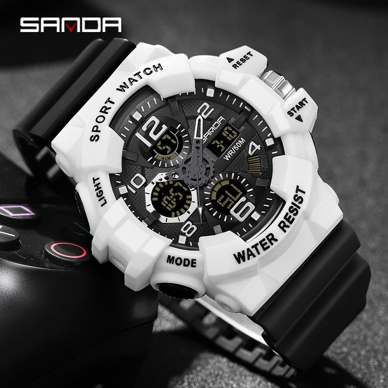 SANDA Brand G- Style Military Watch Men Digital Shock Sports Watches For Man Waterproof Electronic Wristwatch Mens 2022 Relogios
