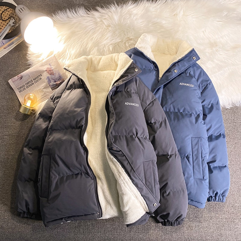 Letter Graphic Men & Women Winter Coat Warm Casual Jacket