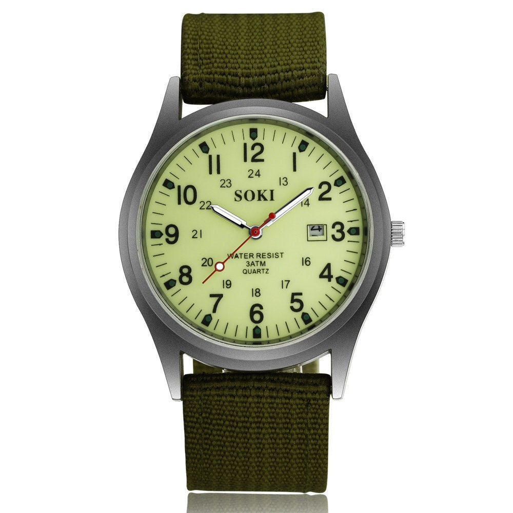Military Watch for Men Top Quality Luxury Brand Quartz Mens Watches Luminous Canvas Band Relogio Masculino Fashion Male Clock