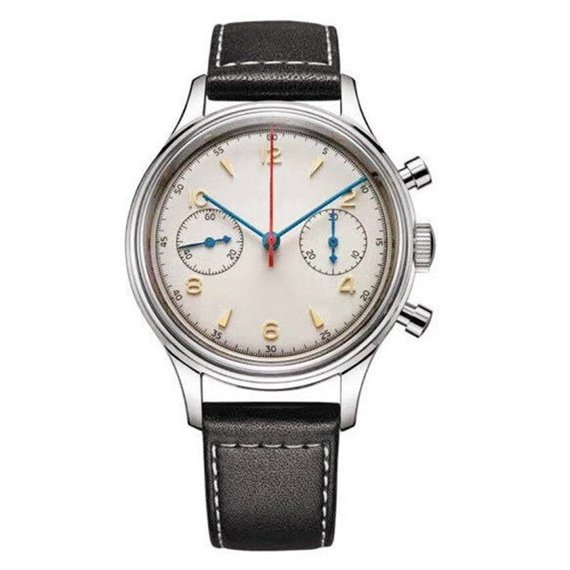 Pilot Seagull Movement 1963 Chronograph Mens Watch Sapphire Quartz 40mm Male Wrist Watches For Men Waterproof montre homme