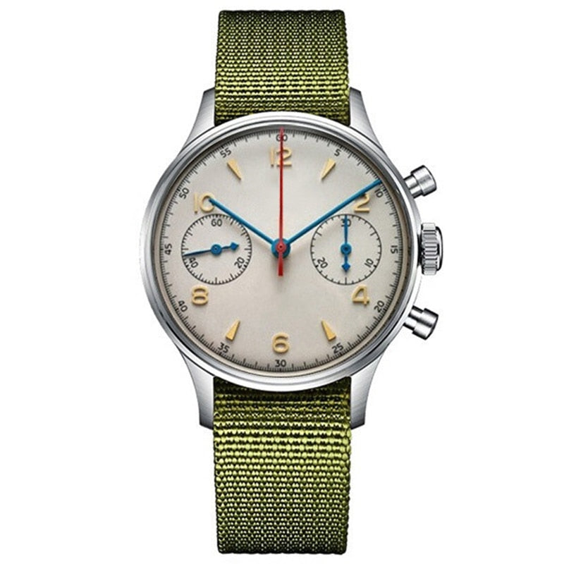 Pilot Seagull Movement 1963 Chronograph Mens Watch Sapphire Quartz 40mm Male Wrist Watches For Men Waterproof montre homme