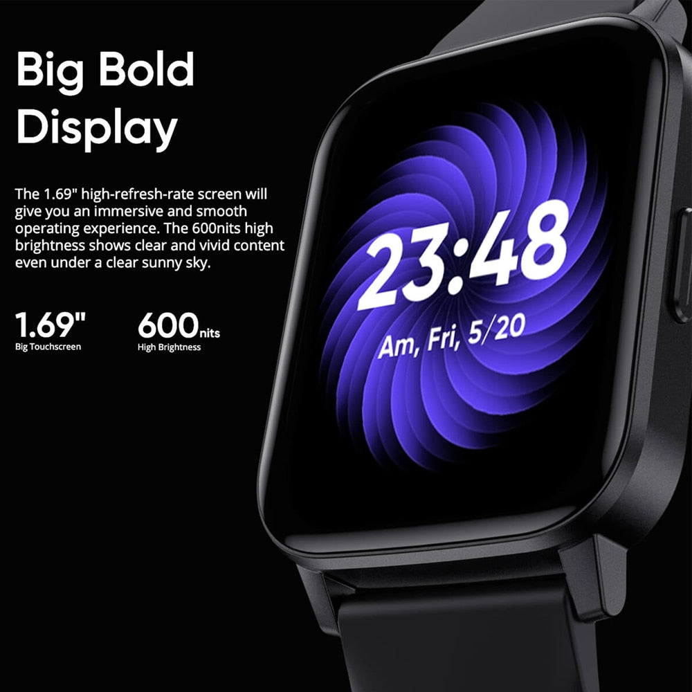 Realme DIZO Watch 2 Sports Smart Watch 1.69 inch Full Touch Screen 10 Day Battery Life Waterproof Bluetooth Smartwatch Men Women