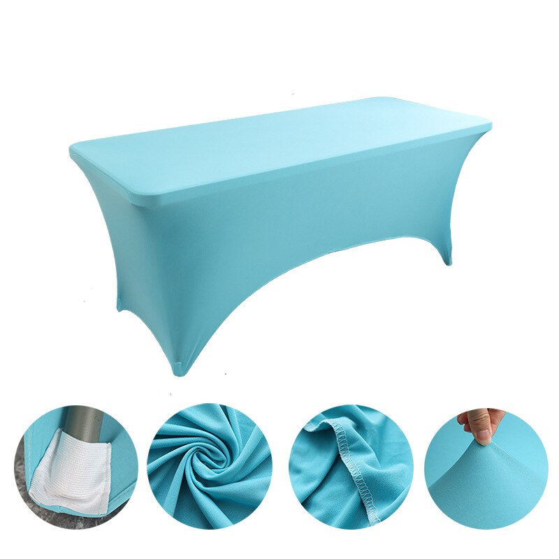 Spandex Plain Stretch Party Table Cover Cloth 4-8FT Folding Table Rectangular Cocktail Tablecloth For Wedding Banquet Christmas