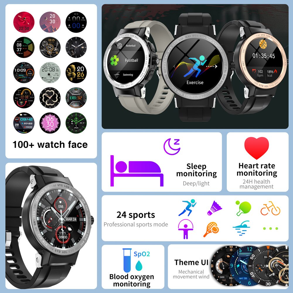 Niwevol IP68 Waterproof Smart Watch Men 2022 New Custom Dial  Sports Heart Rate Fitness Watches for Android IOS Smartwatch