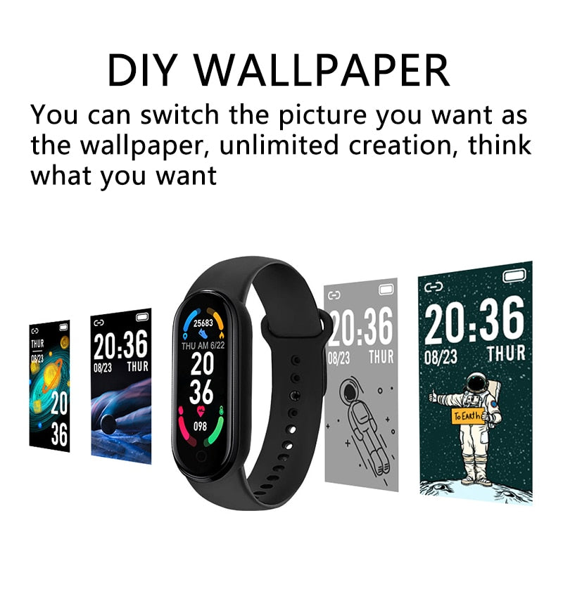 Olaf M5 Smart Bracelet Men Fitness Smart Wristband Women Sports Tracker Smart Watch Play Music Bracelet M6 Band For Adriod IOS