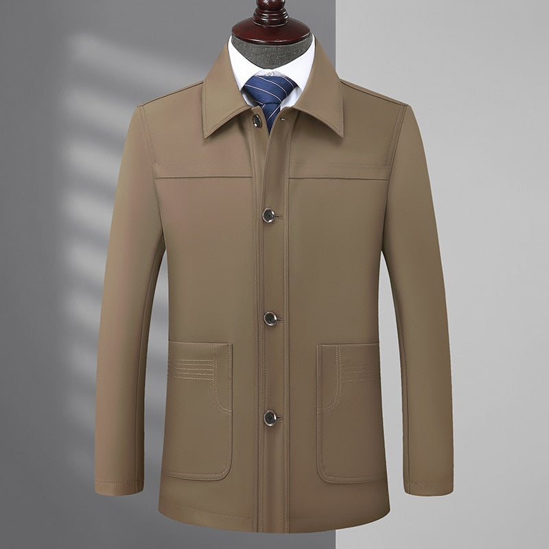 Mens Jackets Plus Size Coats Turn Down Collar Men Winter Jacket Button Pocket Men's Clothing 2022 Fashion Long Sleeve Coat Men