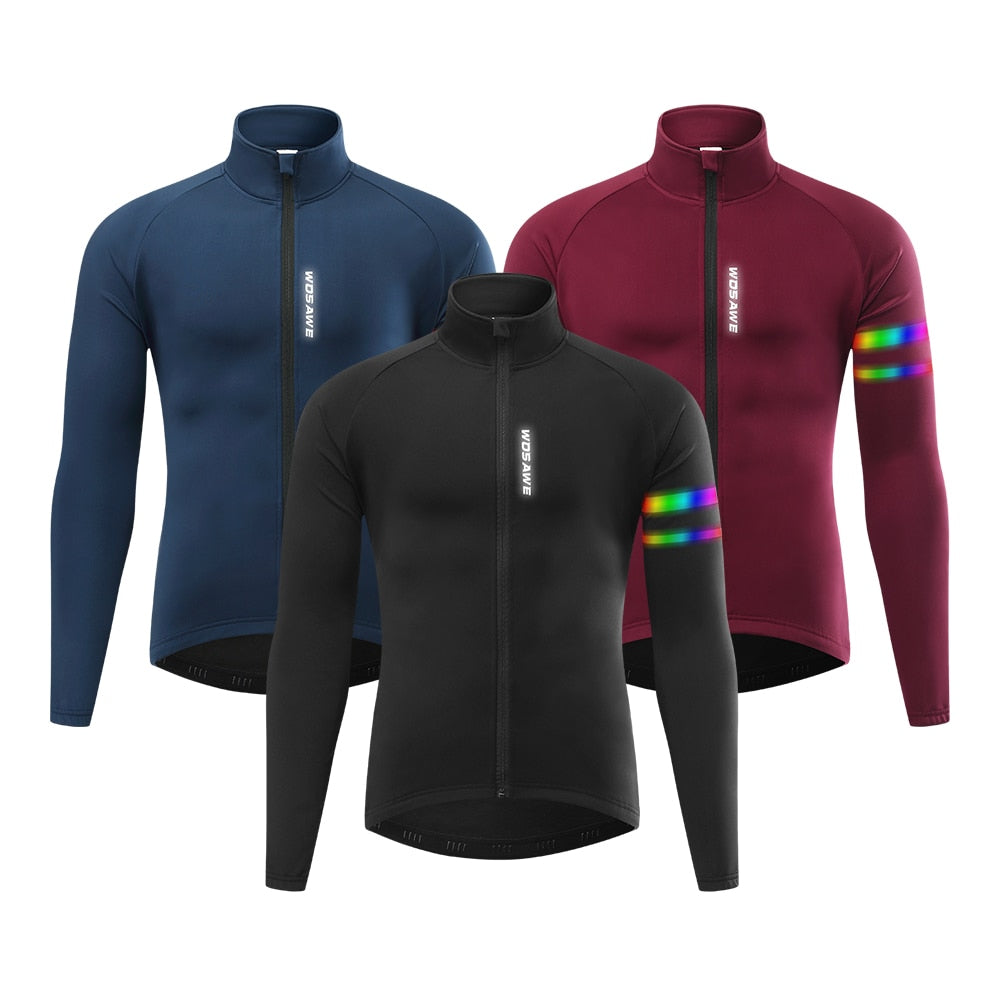 WOSAWE Winter Thermal Cycling Jacket MTB Road Bike Clothing Windproof Waterproof Men's Jacket cortavientos ciclismo hombre 2022