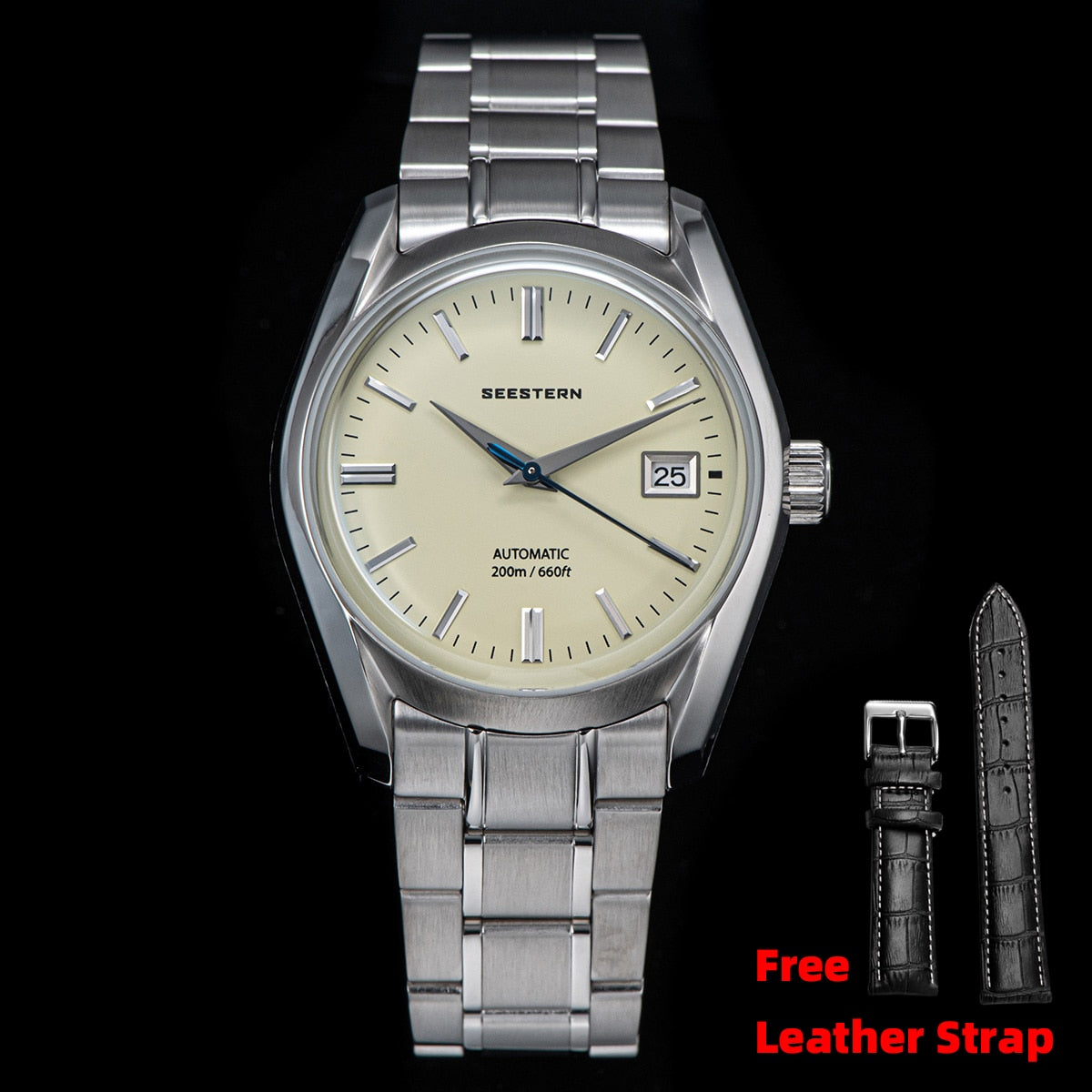 SEESTERN Diver Watch Men Automatic Japan NH35 Movement Sapphire Dome Crystal Wristwatch 20ATM Waterproof Mechanical Retro New