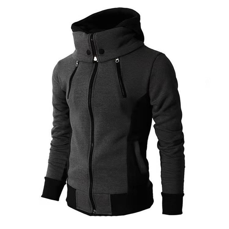 Fake Two Pieces Sports Sweatshirt Casual Men Jackets Coats Winter Thin Warm Zipper Hooded Jackets Autumn Winter Men's Clothing