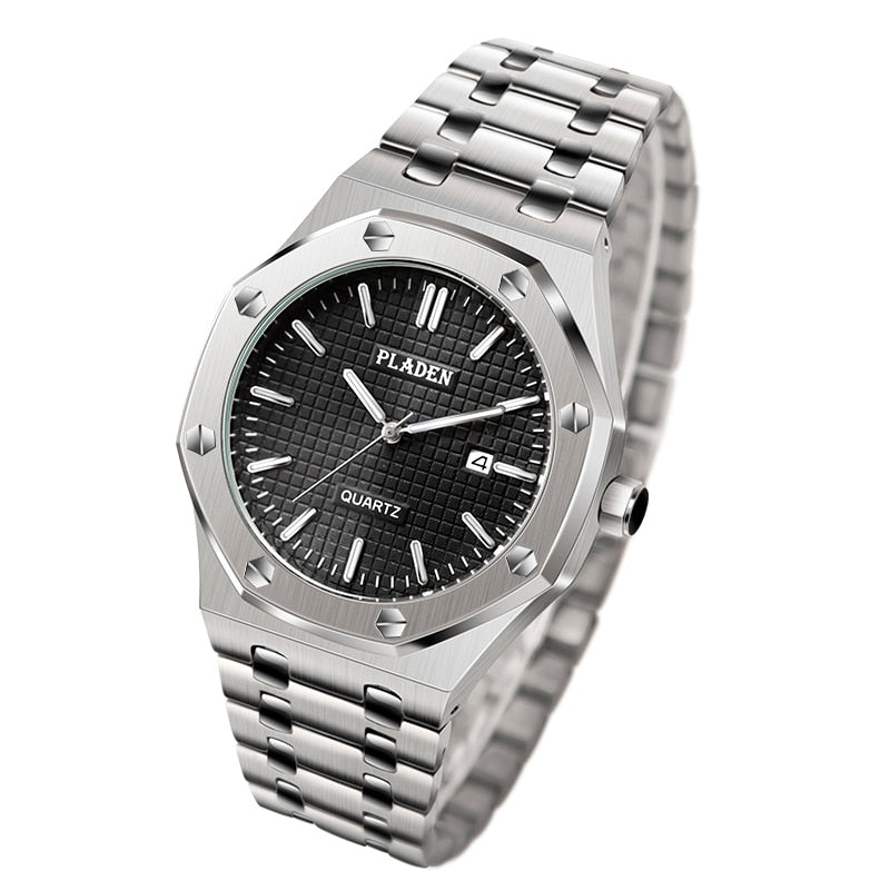 PLADEN Luxury Watch For Men Top Brand Business Stainess Steel Quartz Watches Fashion Classic Waterproof Male Clock Dropshipping