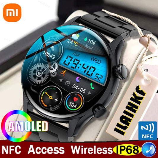 Xiaomi 2022 NFC Smart Watch Men AMOLED 390*390 HD Screen Always Display Bluetooth Call Women IP68 Waterproof Smartwatch With Box