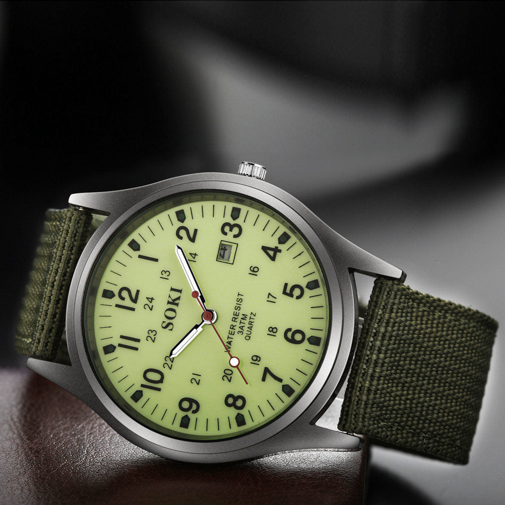 Military Watch for Men Top Quality Luxury Brand Quartz Mens Watches Luminous Canvas Band Relogio Masculino Fashion Male Clock