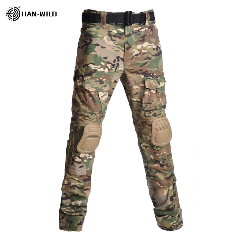 Tactical Combat Camouflage Outdoor Airsoft Paintball Clothing Military Shooting UniformShirts Cargo Pants Elbow Knee Pads Suits