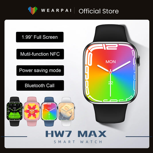 Wearpai 2022 Newest 45mm HW7 Max Smartwatch Men 1.99" NFC + New added power saving mode Women Smart Watch PK Dt100 W37 W27 HW22