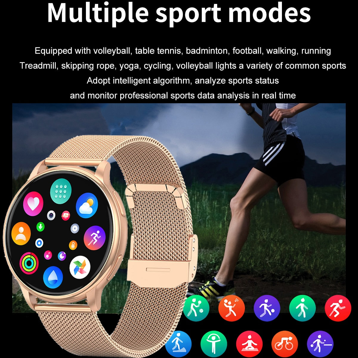New Smart Watch Women Full Touch Screen Sports Fitness IP67 Waterproof Bluetooth Call Watch For Android IOS Smartwatch Women Men