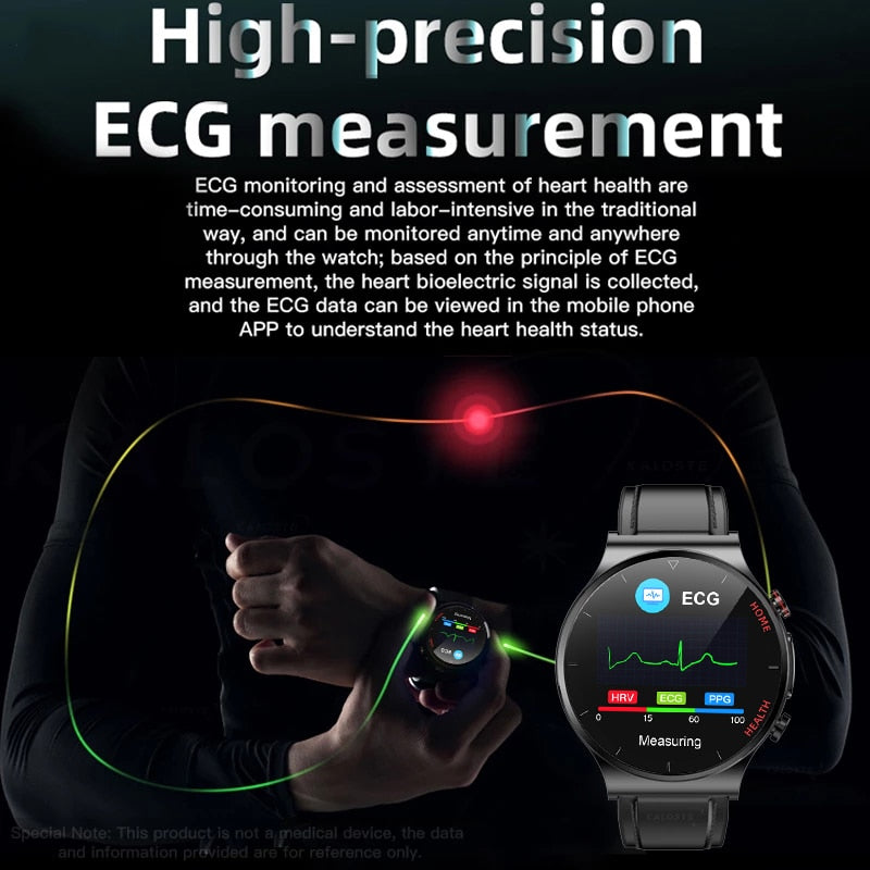 New Laser Treatment Three High Smart Watch Men ECG PPG Heart Rate Blood Pressure Health Tracker Smart Watch For Huawei Xiaomi