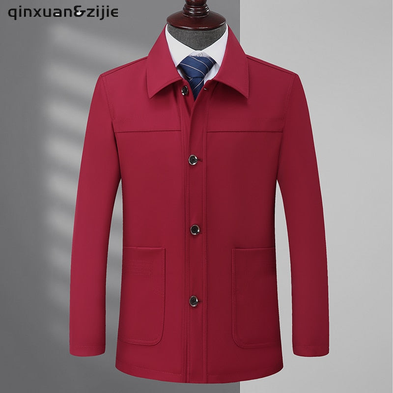 Mens Jackets Plus Size Coats Turn Down Collar Men Winter Jacket Button Pocket Men's Clothing 2022 Fashion Long Sleeve Coat Men