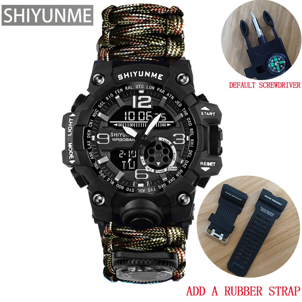 SHIYUNME New Sports Men's Watches Compass Luxury Military Quartz Watch Men Waterproof Male Clock relogio masculino 2022
