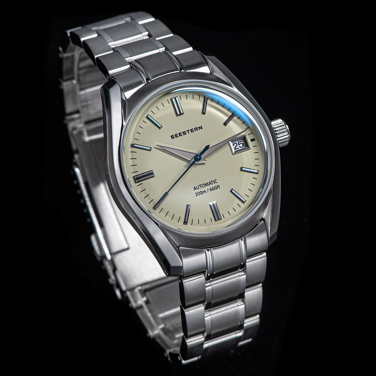 SEESTERN Diver Watch Men Automatic Japan NH35 Movement Sapphire Dome Crystal Wristwatch 20ATM Waterproof Mechanical Retro New