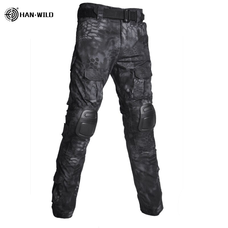 Tactical Combat Camouflage Outdoor Airsoft Paintball Clothing Military Shooting UniformShirts Cargo Pants Elbow Knee Pads Suits 1