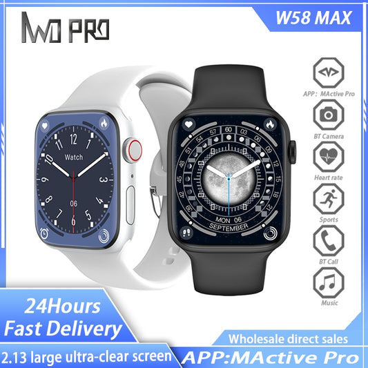 IWO W58 Max Men Smart Watch 2.13 -Inch 428*518 Resolution Screen NFC, Watch 8 Bluetooth Call Ip68 Waterproof Surpass W57 W28 Pro