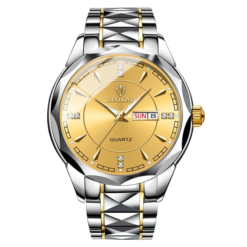 Fashion Luxury Gold Watch Men 2022 New Military Sport Quartz Wristwatch Calendar Casual Clock Stainless Steel Wateproof Watches