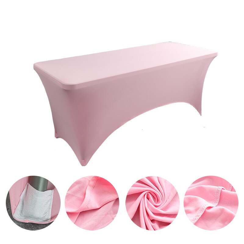 Spandex Plain Stretch Party Table Cover Cloth 4-8FT Folding Table Rectangular Cocktail Tablecloth For Wedding Banquet Christmas