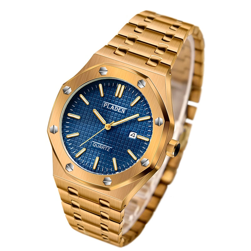 PLADEN Luxury Watch For Men Top Brand Business Stainess Steel Quartz Watches Fashion Classic Waterproof Male Clock Dropshipping